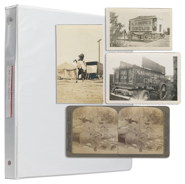  Album of American circus snapshots and postcards. Circa 193...