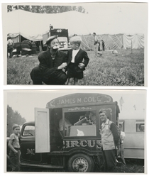  Album of American circus snapshots and postcards. Circa 193...