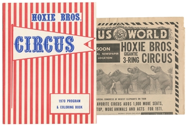  Hoxie Bros. and other Circus Programs and Newspaper. Circa ...