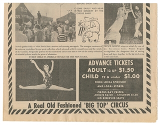  Hoxie Bros. and other Circus Programs and Newspaper. Circa ...