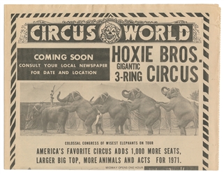  Hoxie Bros. and other Circus Programs and Newspaper. Circa ...