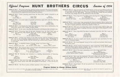  1954 Hunt Bros. Official Program and Admission Tickets. Fou...
