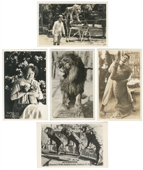 Group of 12 Big Cat Trainer Circus Postcards. Twelve postca...