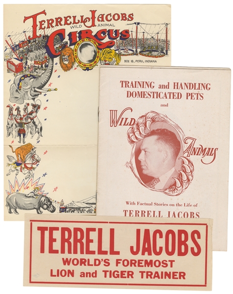  JACOBS, Terrell (1903-1958). File of photographs and epheme...