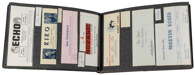  Scrapbook of European Circus and Variety Artist Letterhead ...