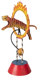  Circus Tiger Balancing Toy. Painted metal toy, depicting a ...