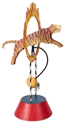  Circus Tiger Balancing Toy. Painted metal toy, depicting a ...