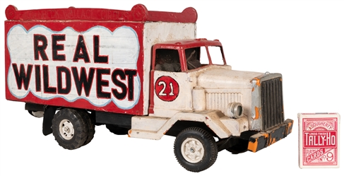  Real Wild West Model Circus Truck. Painted wood and metal m...