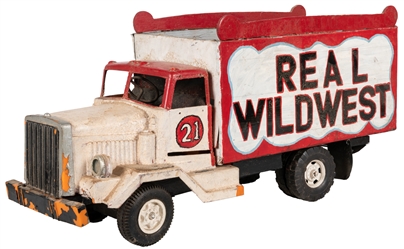  Real Wild West Model Circus Truck. Painted wood and metal m...