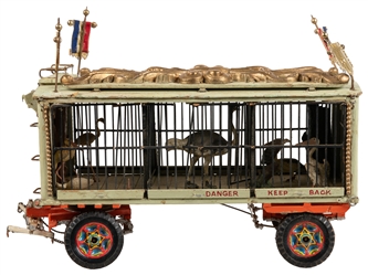  Group of 8 Model Circus Wagons and Truck. Seven model wagon...