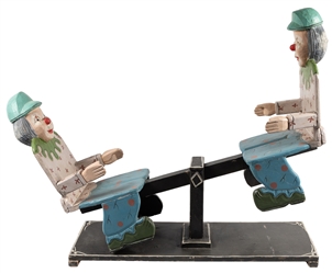 [CHILDREN'S TOY / RIDE-ON]. Hand-Made and Hand-Painted Clow...