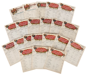  [ROUTE CARDS]. Large Group of Route Cards for Ringling Bros...