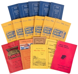  Collection of American circus route books. Bulk 1930s-50s. ...
