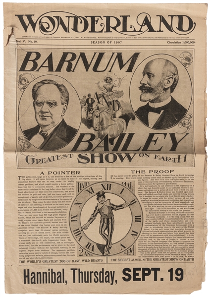  Wonderland. Barnum & Bailey Greatest Show on Earth courier....