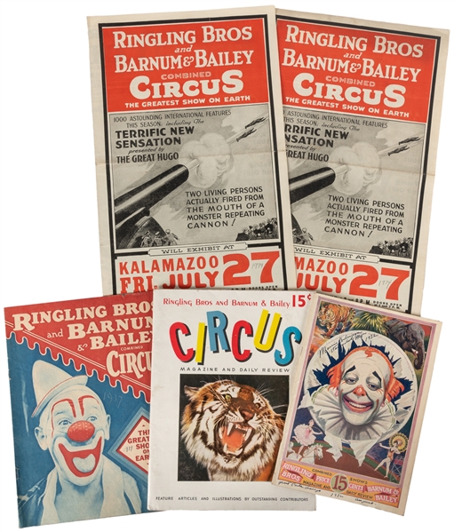  Ringling Bros and Barnum & Bailey. Group of 5 programs and ...