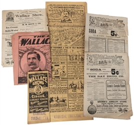  The Great Wallace Shows. Group of 6 programs, couriers, and...