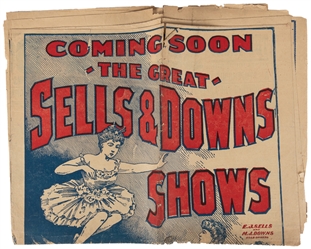  Sells and Downs Shows. Pair of couriers. Circa 1905. Includ...