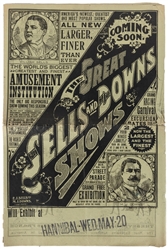  Sells and Downs Shows. Pair of couriers. Circa 1905. Includ...