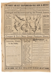  Cooper & Co.'s Great United Railroad Shows courier. Circa 1...