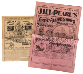  J.H. LaPearl's Railroad Shows. Herald and courier. 1898. A ...