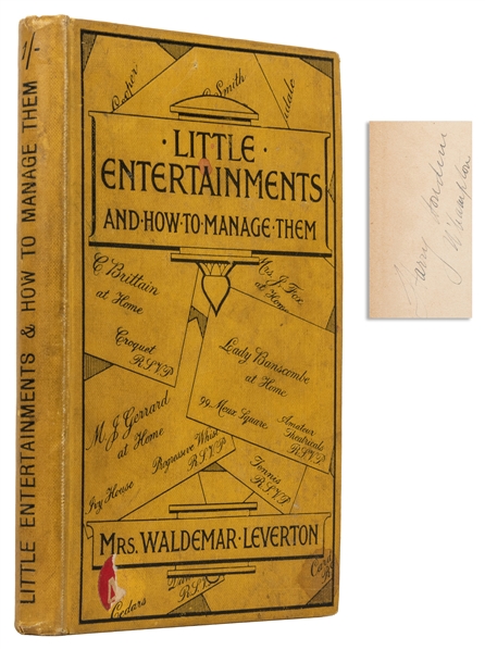  [HOUDINI AUTOGRAPH] LEVERTON, Mrs. Waldemar. Little Enterta...