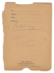  HOUDINI, Harry (Erik Weisz, 1874 – 1926). Glass Negative of...