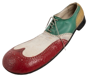  Pair of Vintage Leather Clown Shoes. Mid-20th century. Clow...