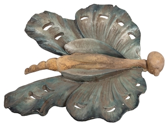  Carved Wooden Moth / Butterfly Circus Ornament. 20th centur...