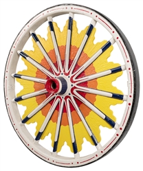  Large Sunburst Circus Wagon Wheel. Circa 19th/20th century....