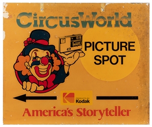  Two Circus World Picture Spot Signs. 1980s. Two signs illus...
