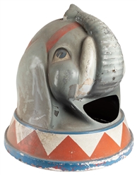  Two Circus Elephant Motif Garbage Bin Toppers. American, ci...