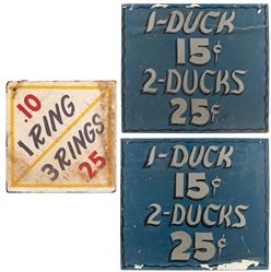  Three Hand-Painted Carnival Game Signs. Three hand-painted ...