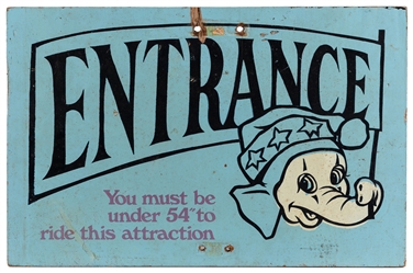  Three Kiddie Ride Carnival Entrance Signs. American, mid to...