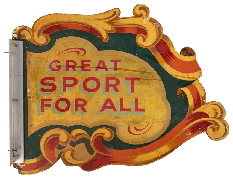  Hand-Painted Carnival Arcade Sign. Wooden double-sided meta...