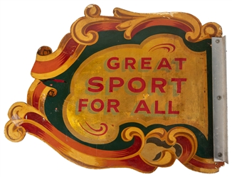  Hand-Painted Carnival Arcade Sign. Wooden double-sided meta...