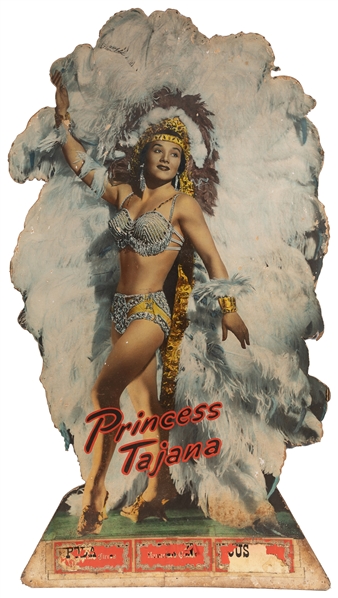  Princess Tajana Touring Circus Cutout. Circa 1940s-50s. Lar...