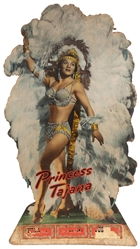 Princess Tajana Touring Circus Cutout. Circa 1940s-50s. Lar...