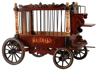  Model Circus Wagon and Elephant. American, ca. 1970s? Paint...
