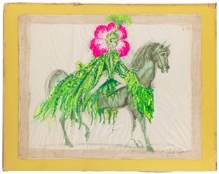  ARTIST UNKNOWN. Eight Original Circus Costume and Set Drawi...