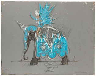  ARTIST UNKNOWN. Eight Original Circus Costume and Set Drawi...