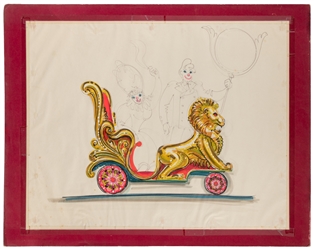  ARTIST UNKNOWN. Eight Original Circus Costume and Set Drawi...