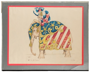  ARTIST UNKNOWN. Eight Original Circus Costume and Set Drawi...