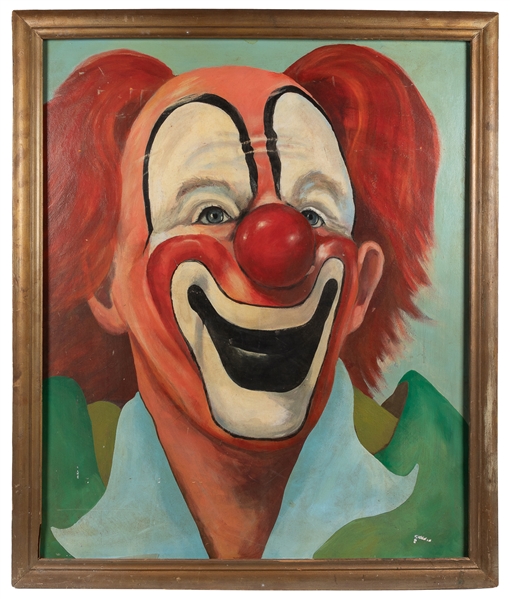  Lou Jacobs Large-Scale Portrait Painting. American, 20th ce...