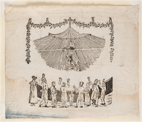  Two early circus woodblock prints. European, ca. 18th centu...