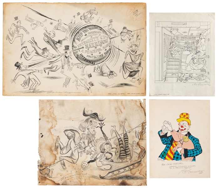  BALLANTINE, Bill (1910-1999). Four pieces of circus illustr...