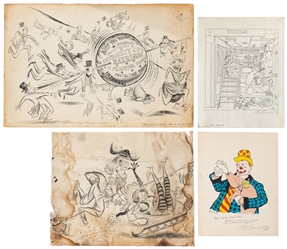  BALLANTINE, Bill (1910-1999). Four pieces of circus illustr...