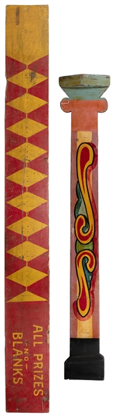  [CARNIVAL SIGNS]. Pair of Hand-Painted Wooden Signs or Deco...