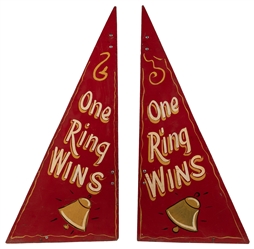  [CARNIVAL SIGNS]. Pair of Hand-Painted Wooden “One Ring Win...