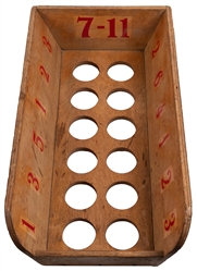  [CARNIVAL GAMES]. Wooden “7 – 11 Ball-Toss Game Board. [N....
