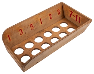  [CARNIVAL GAMES]. Wooden “7 – 11 Ball-Toss Game Board. [N....